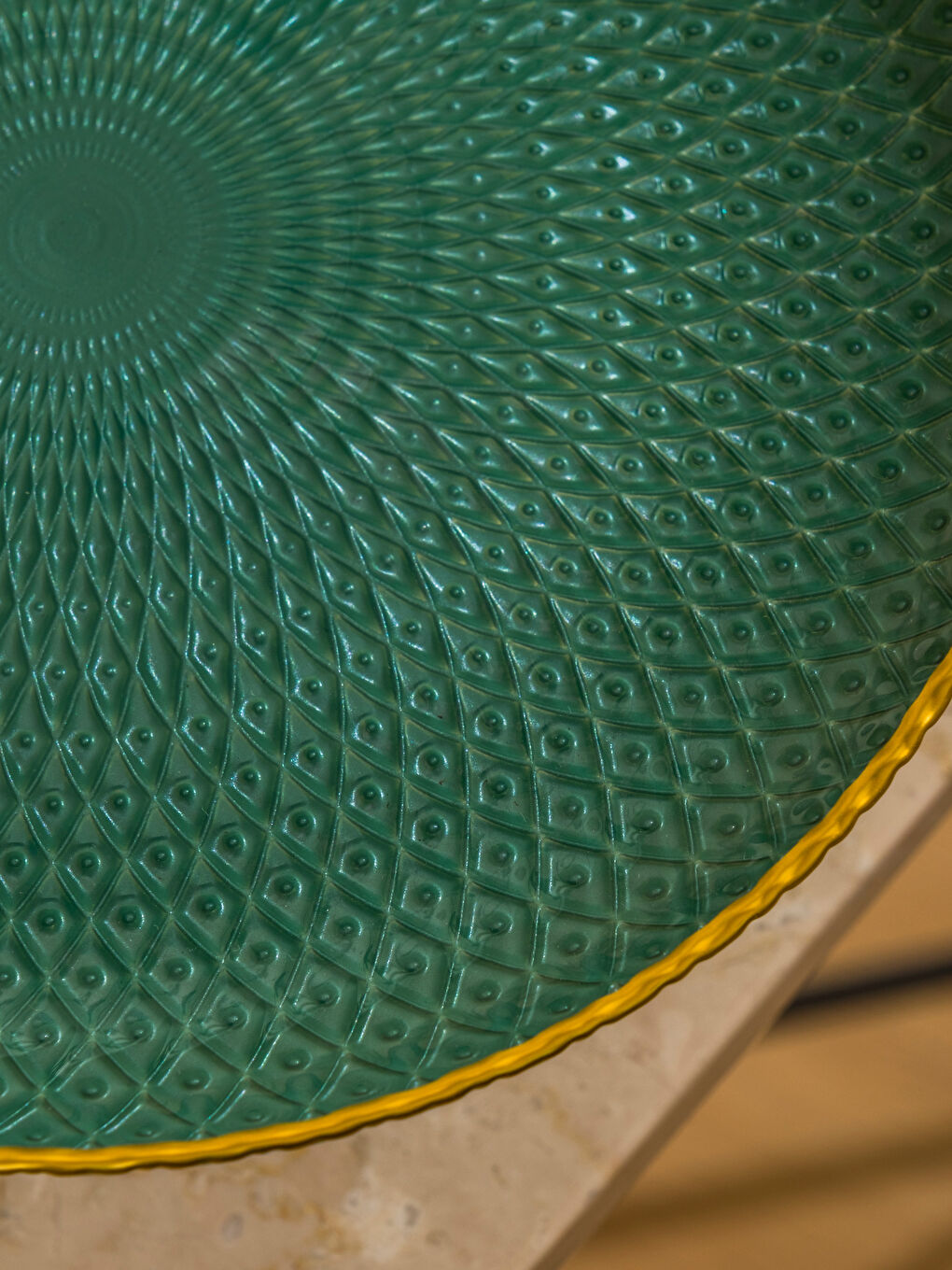 Yeşil Yuvarlak Ayaklı Sunumluk 21 cm-2