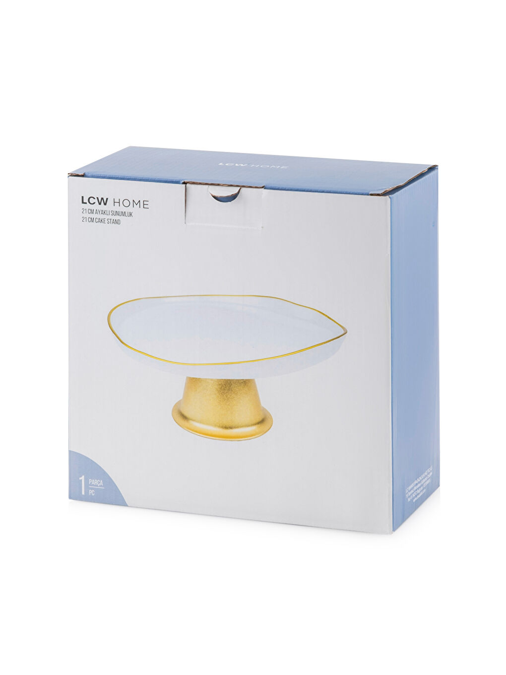 Beyaz Asimetrik Kenar Detaylı Ayaklı Sunumluk 21 cm-4