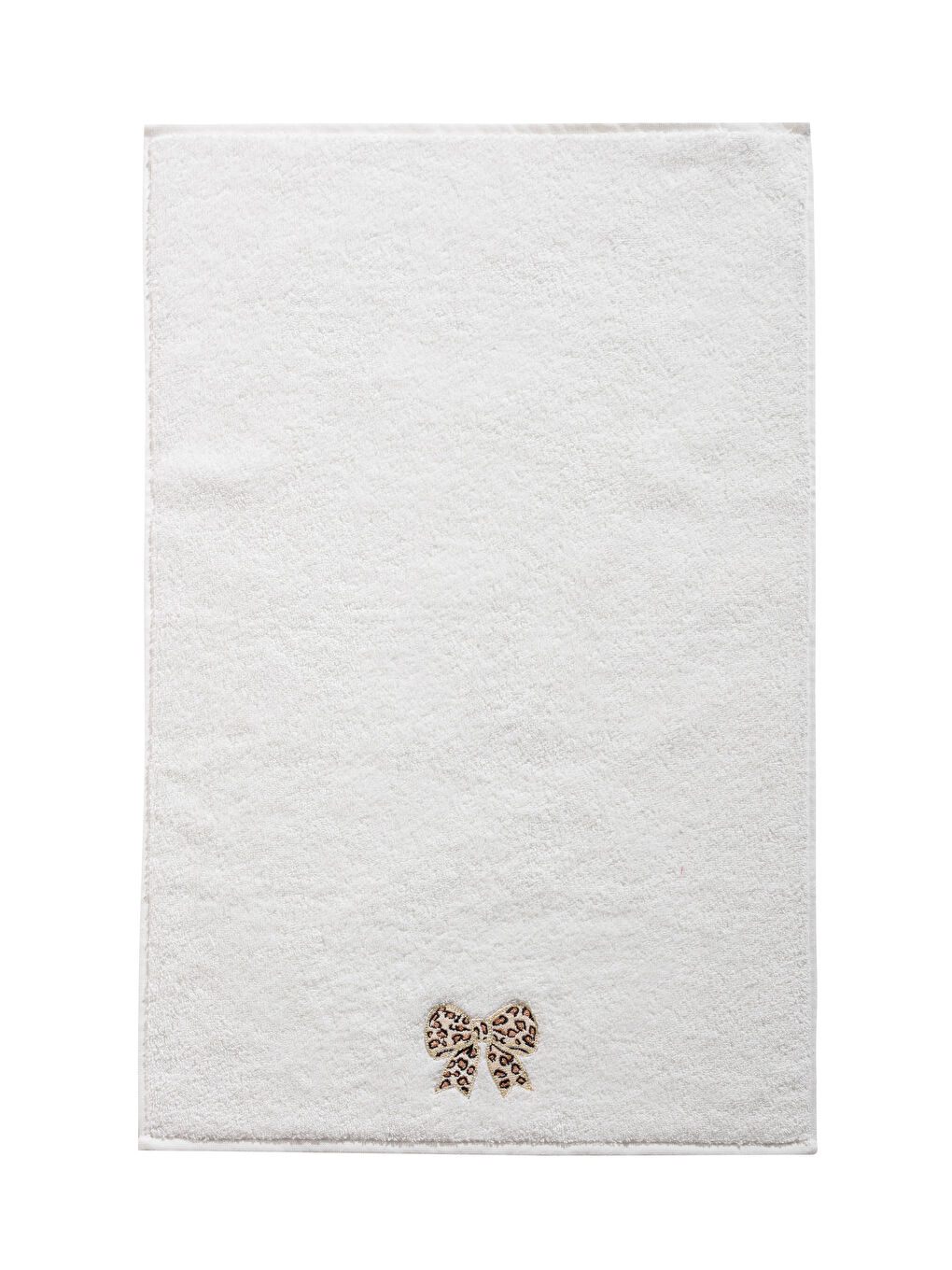 Ekru Fiyonk Nakışlı Yüz Havlusu 90x165 cm-4