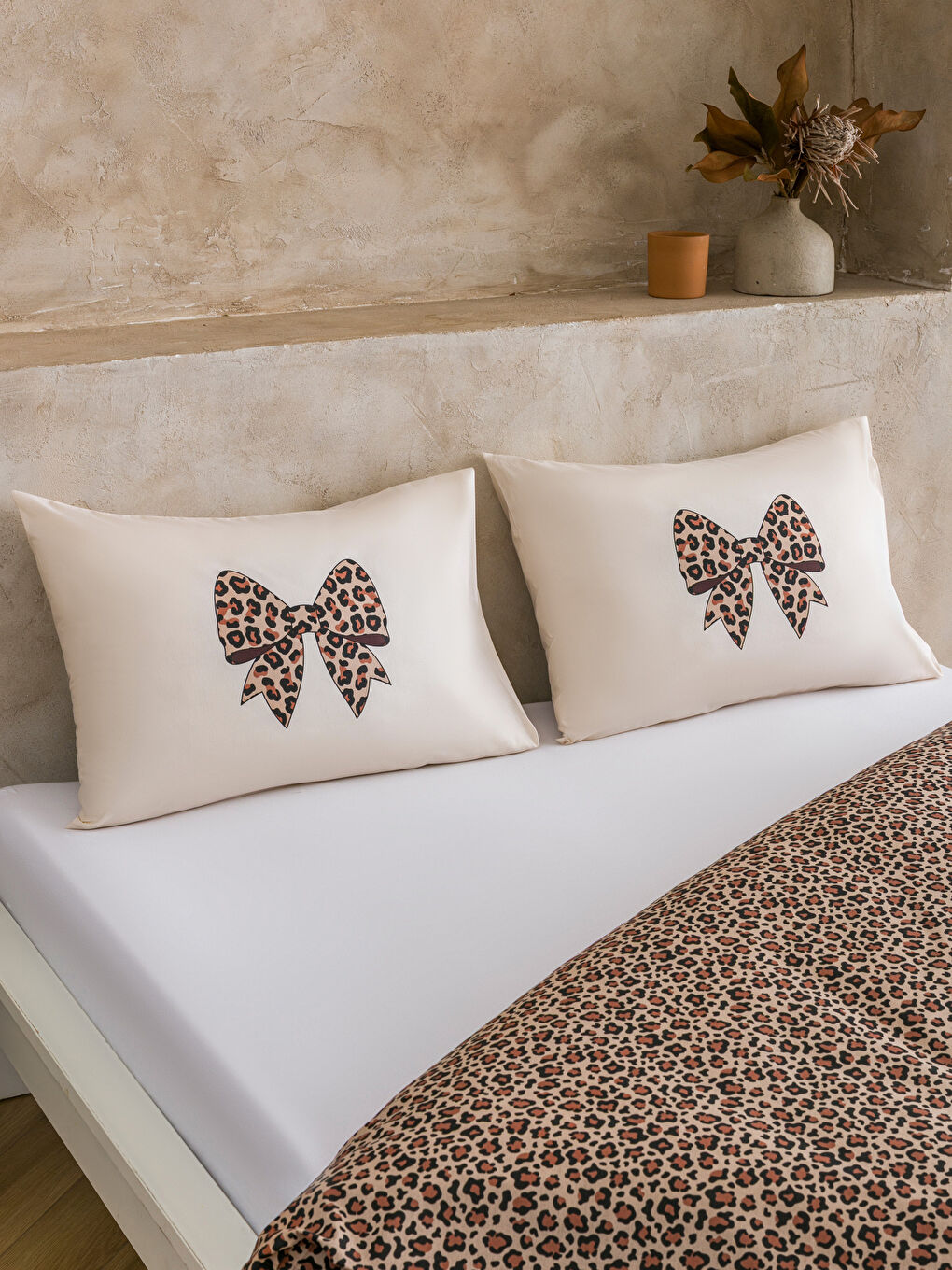 Karışık Leopar Desenli Çift Kişilik Nevresim Seti-2