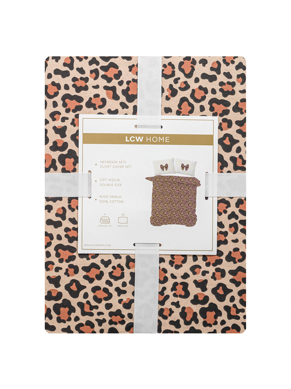Karışık Leopar Desenli Çift Kişilik Nevresim Seti-6