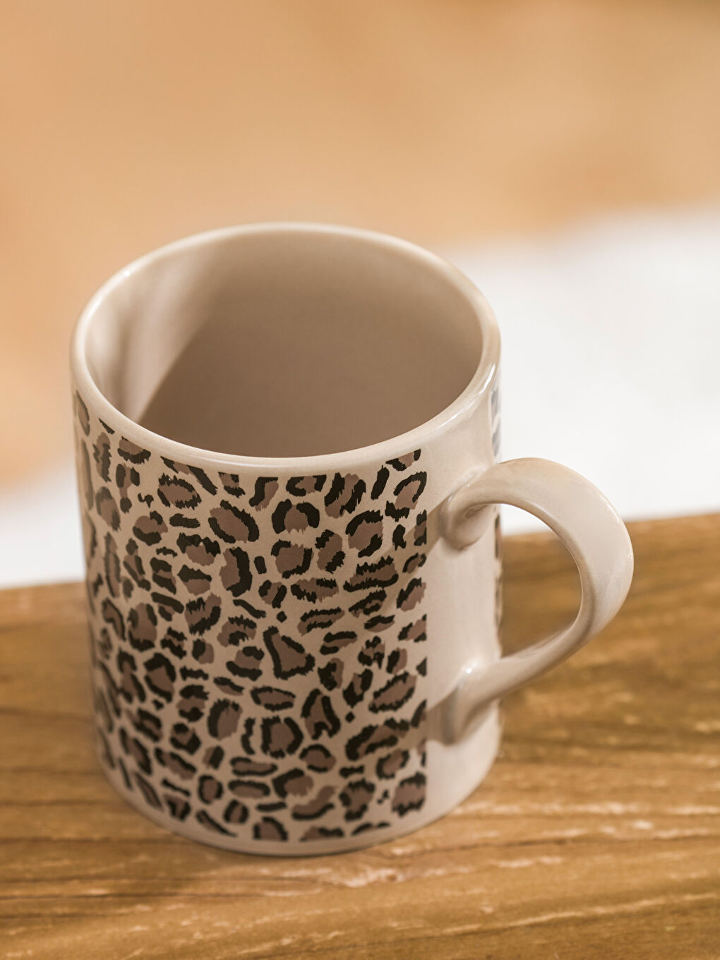 Kahverengi Leopar Desenli Porselen Kupa 290 ml-2