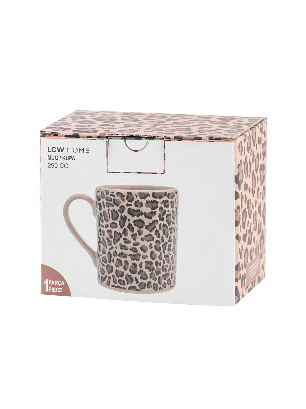 Kahverengi Leopar Desenli Porselen Kupa 290 ml-3