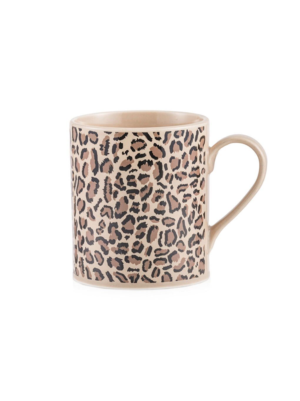 Kahverengi Leopar Desenli Porselen Kupa 290 ml-4