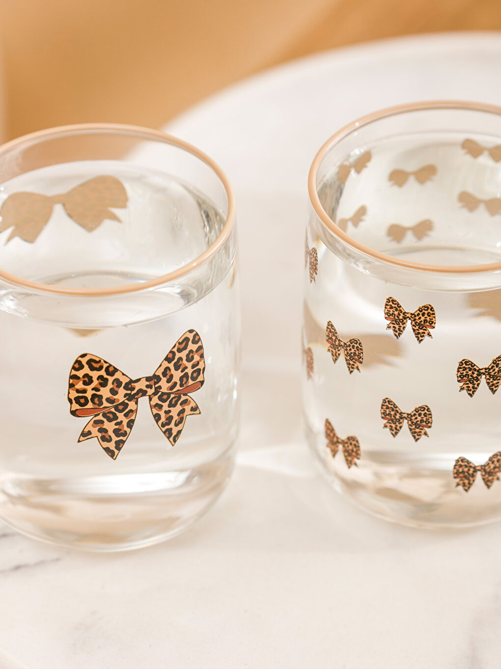 Karışık Fiyonk Baskılı Cam Bardak 3'lü 280 ml-2