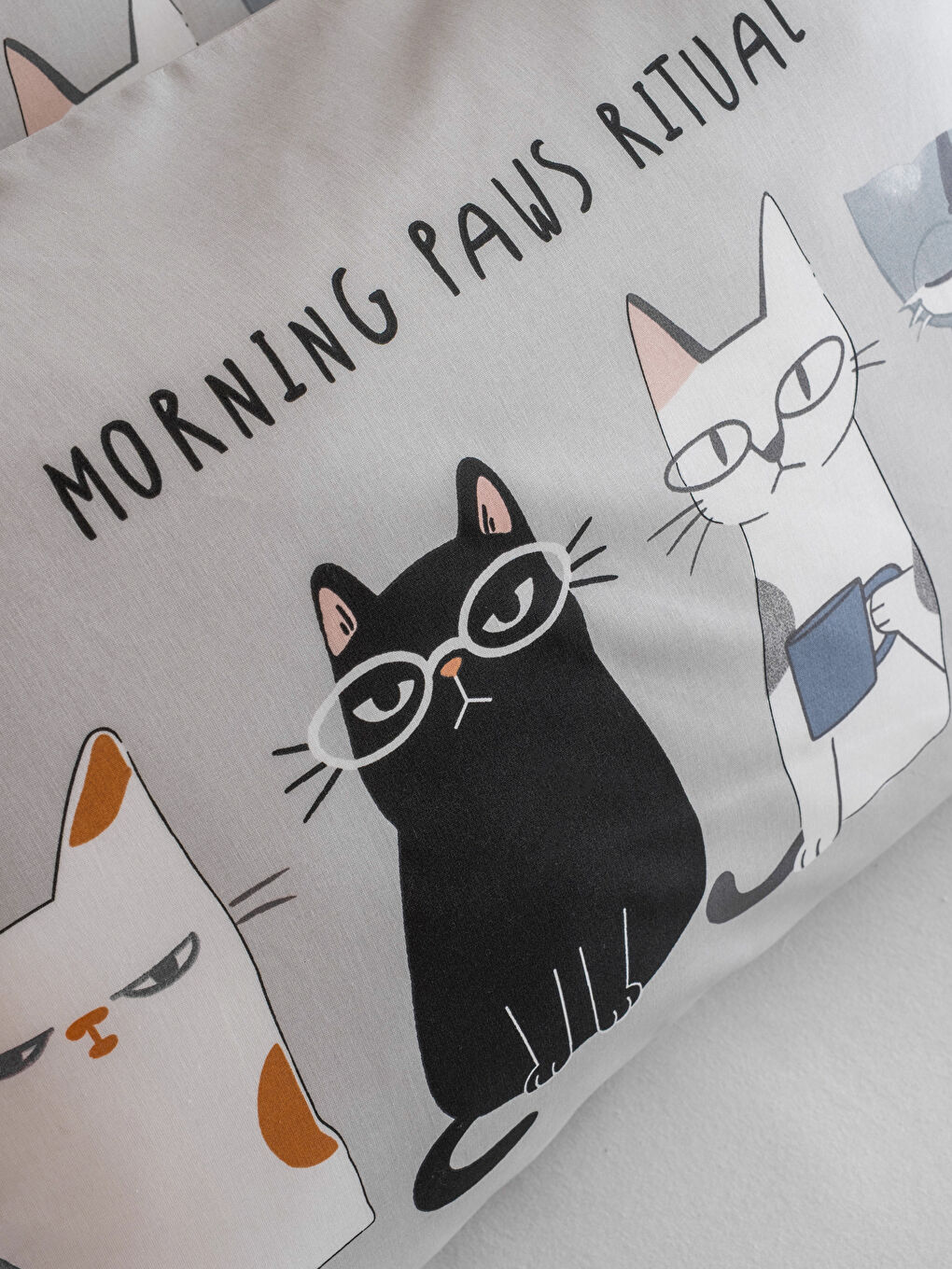 Karışık Kedi Baskılı Pamuklu Yastık Kılıfı 2'li 50x70 cm-2