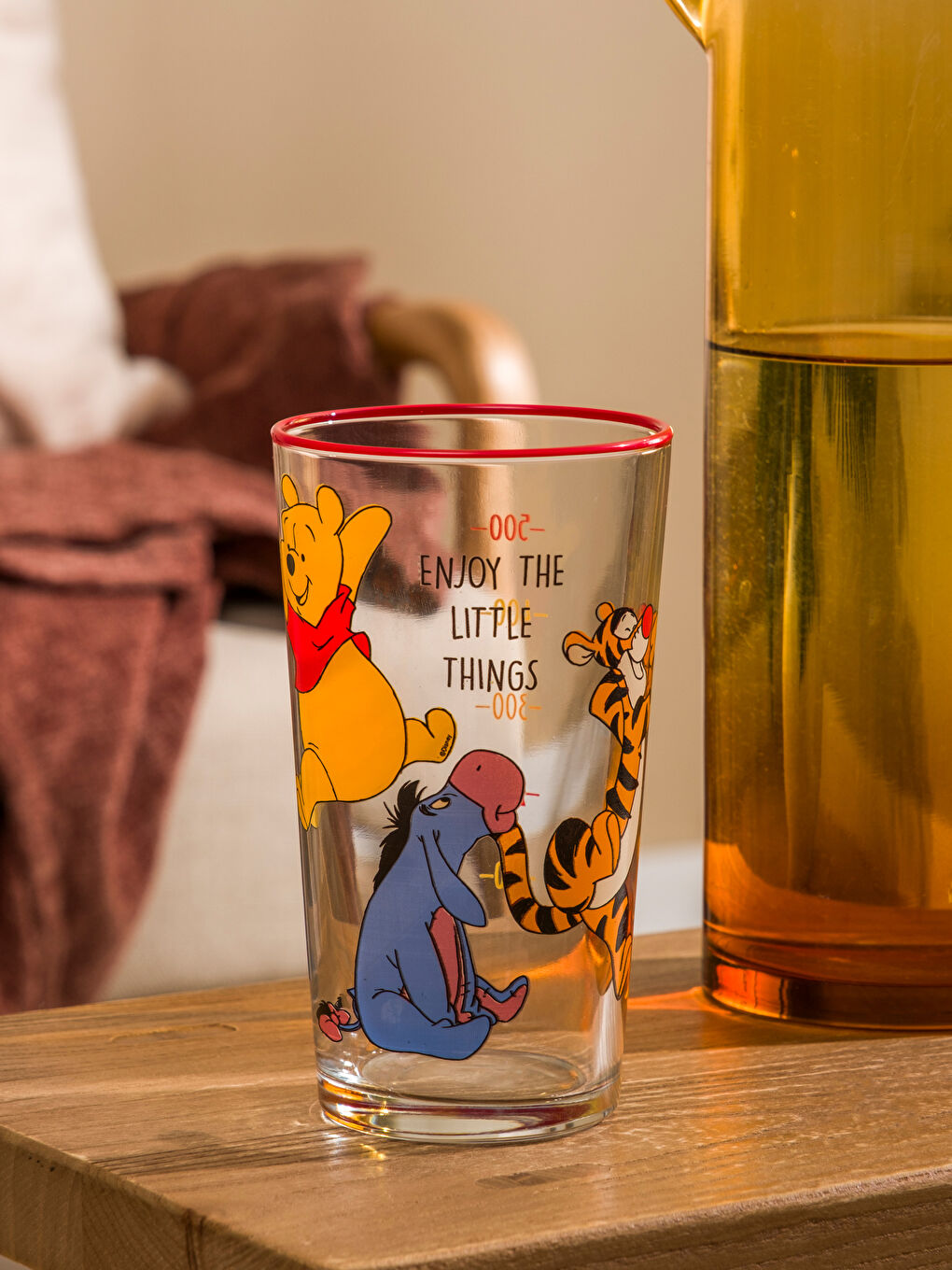 Karışık Winnie the Pooh Baskılı Cam Su Bardağı 500 ml-2