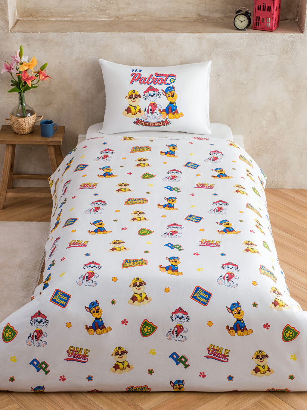 Karışık Paw Patrol Baskılı Çocuk Nevresim Seti-1
