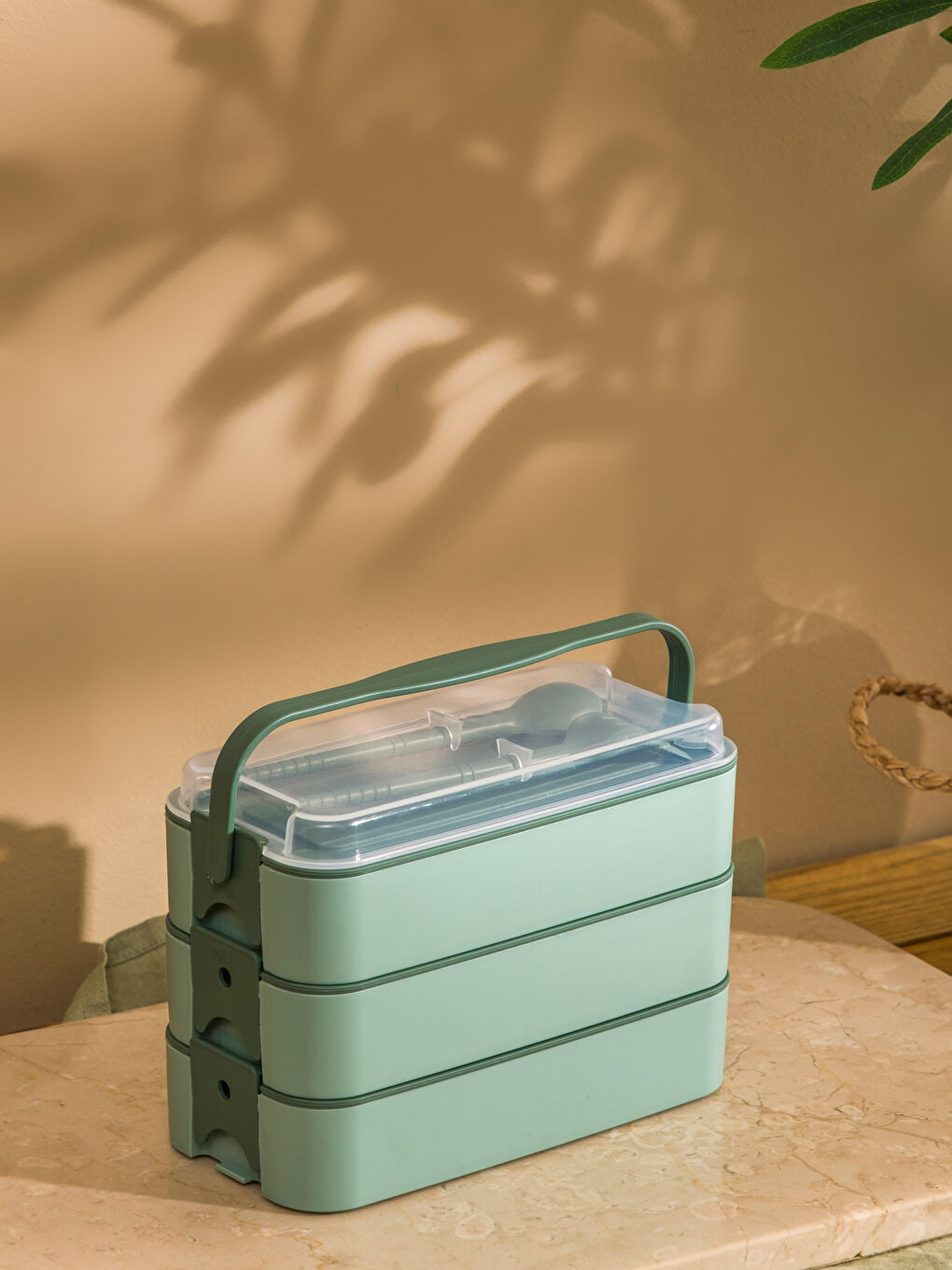 Yeşil Çok Bölmeli Yemek Saklama Kabı