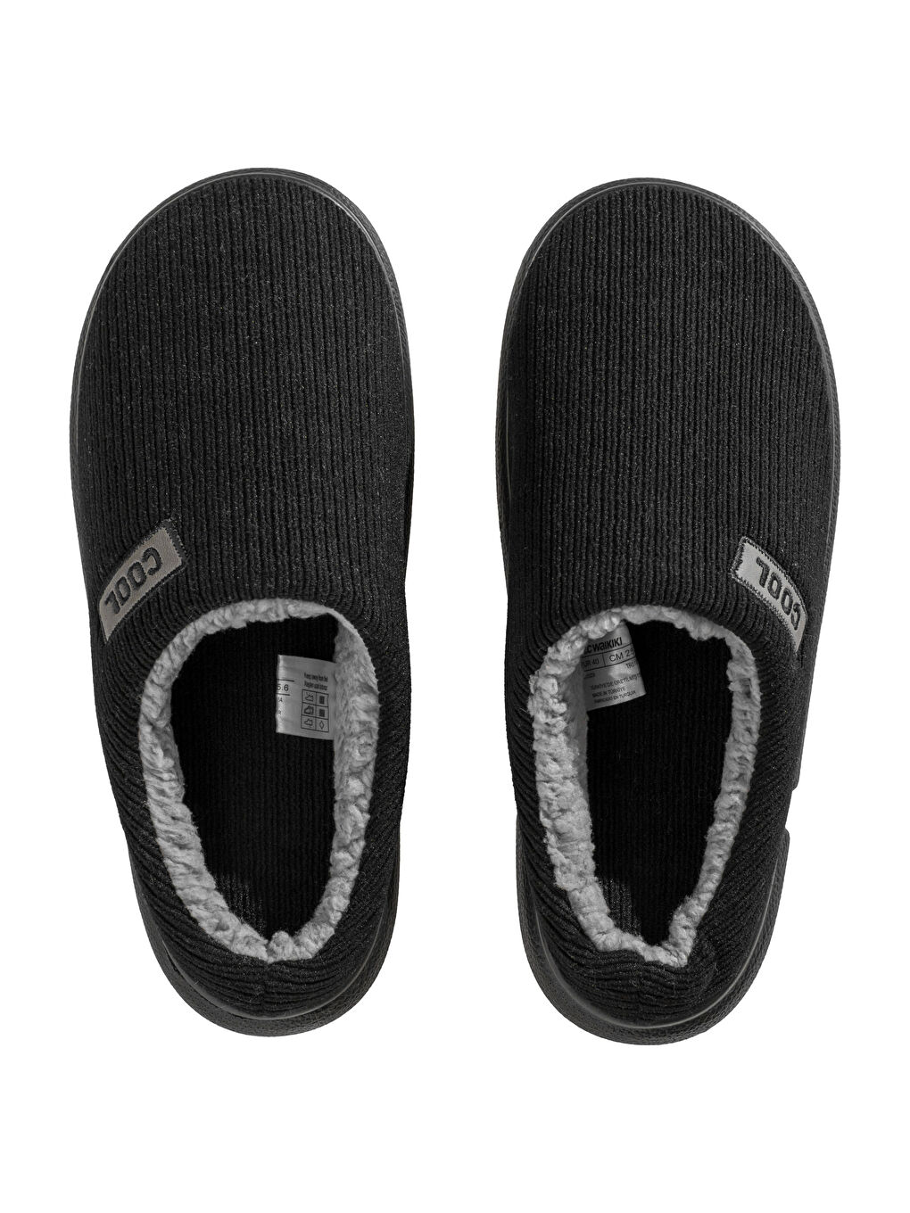 Siyah Pelüş Astarlı Erkek Ev Terliği-5