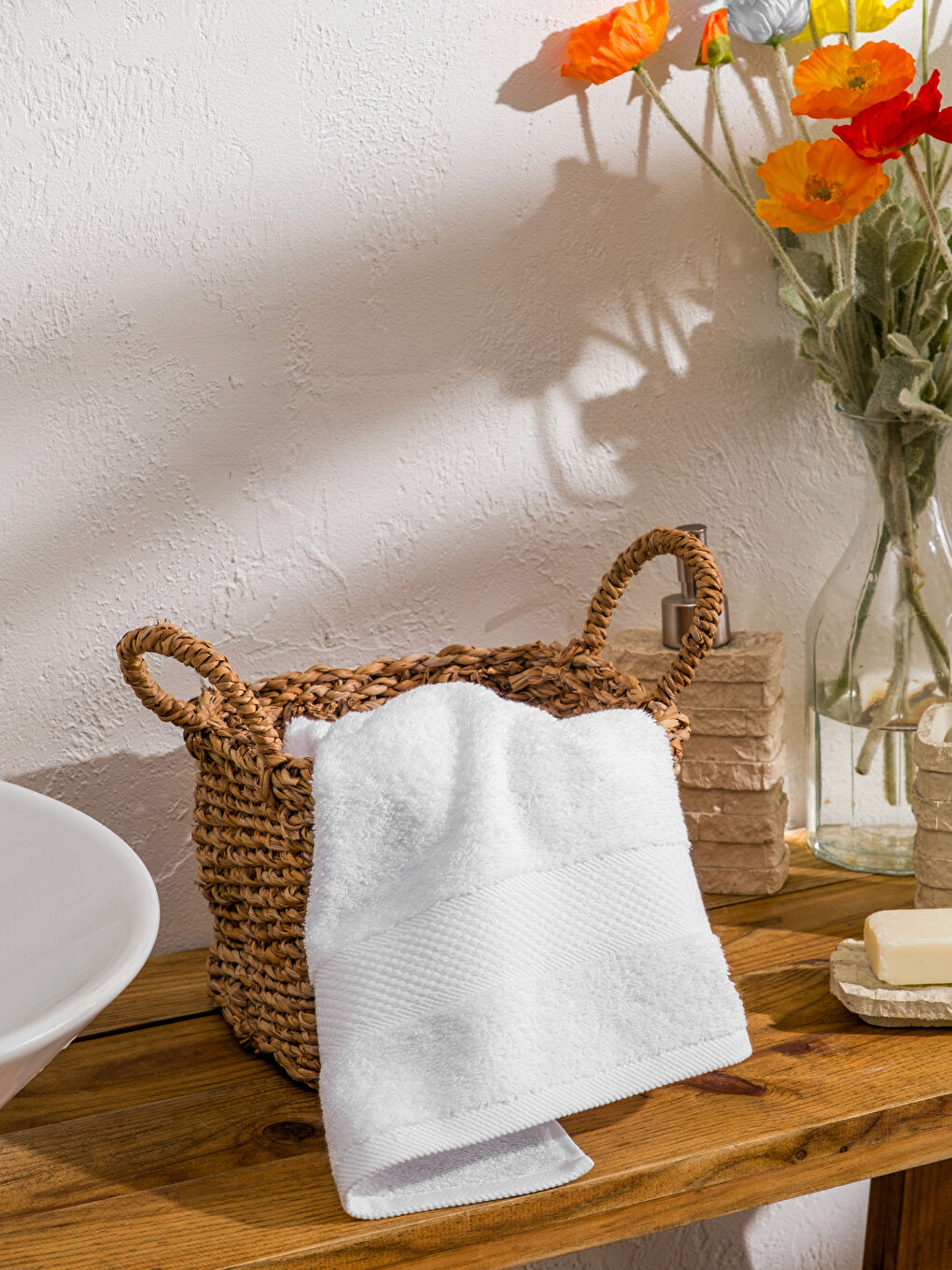 Striped Cotton Face Towel 50x80 cm