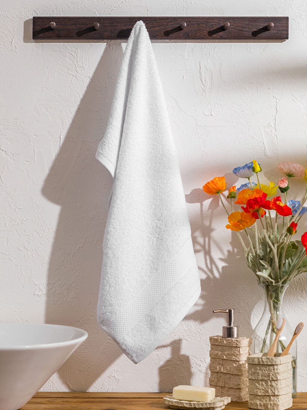 Striped Cotton Face Towel 50x80 cm-1