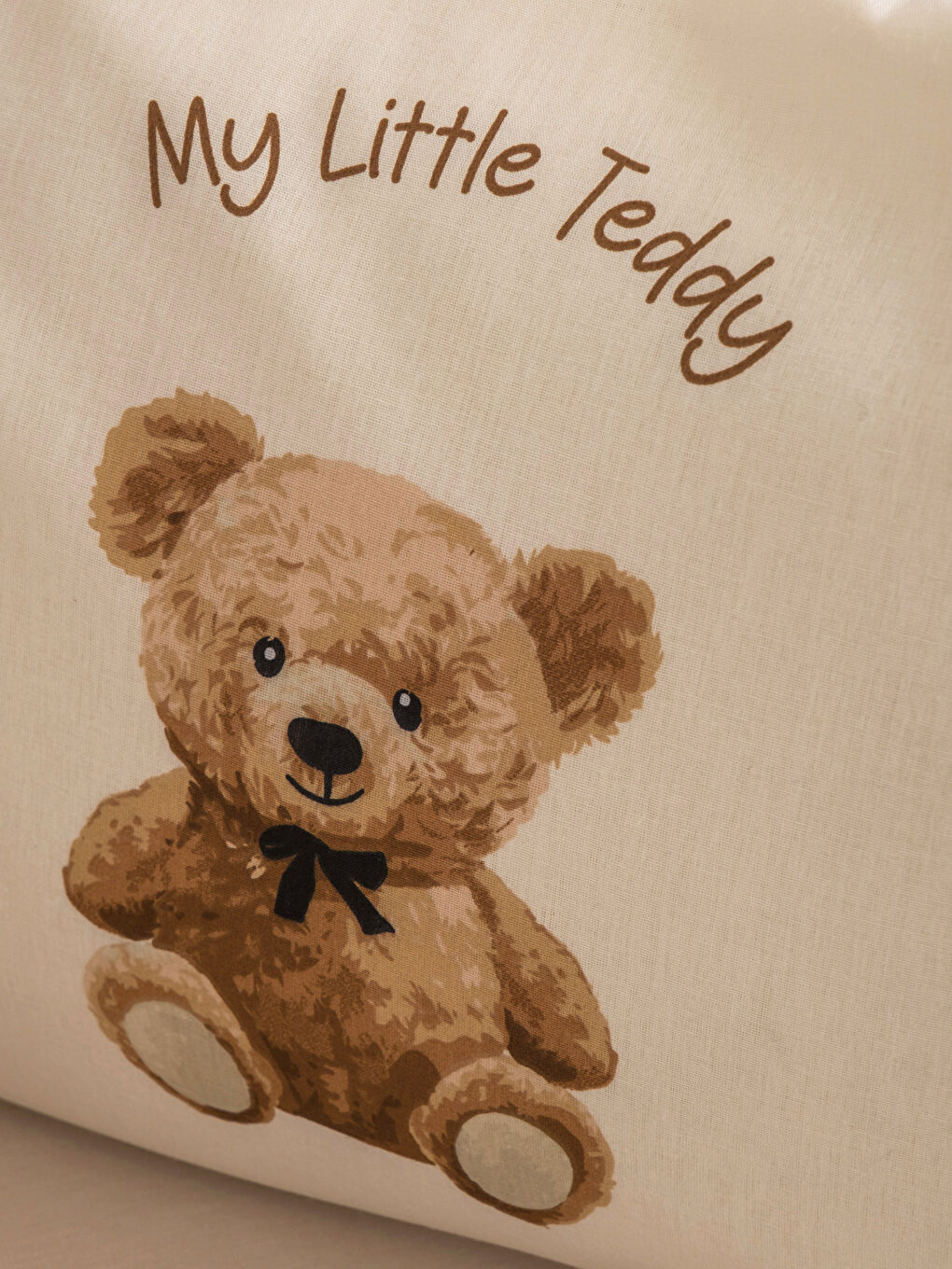 Ekru Ayıcık Baskılı Bebek Nevresim Takımı-2