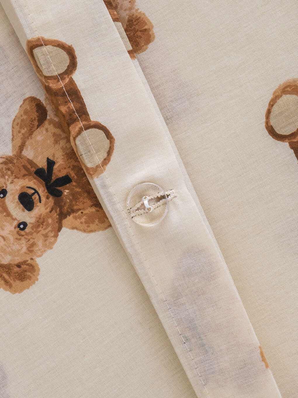 Ekru Ayıcık Baskılı Bebek Nevresim Takımı-5