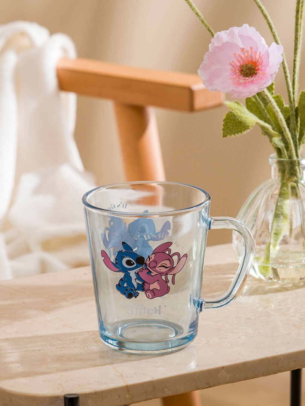 Karışık Lilo ve Stitch Baskılı Cam Bardak 320 ml
