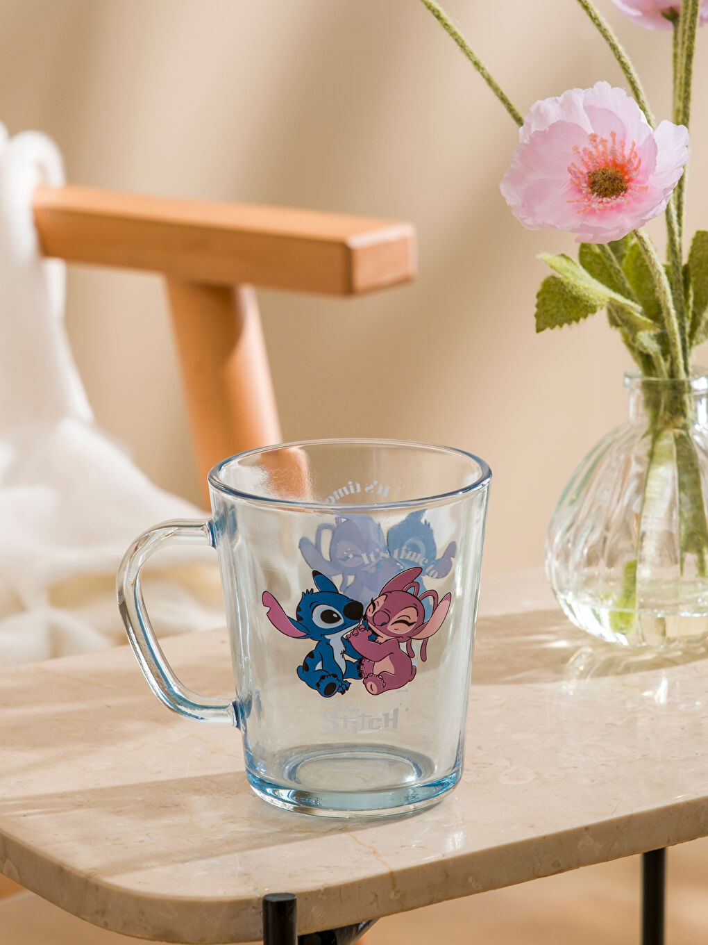 Karışık Lilo ve Stitch Baskılı Cam Bardak 320 ml
-1