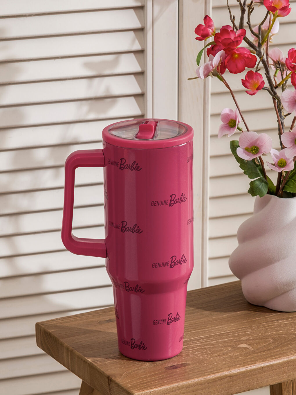 Karışık Barbie Baskılı Kulplu Termos Bardak 1200 ml-1