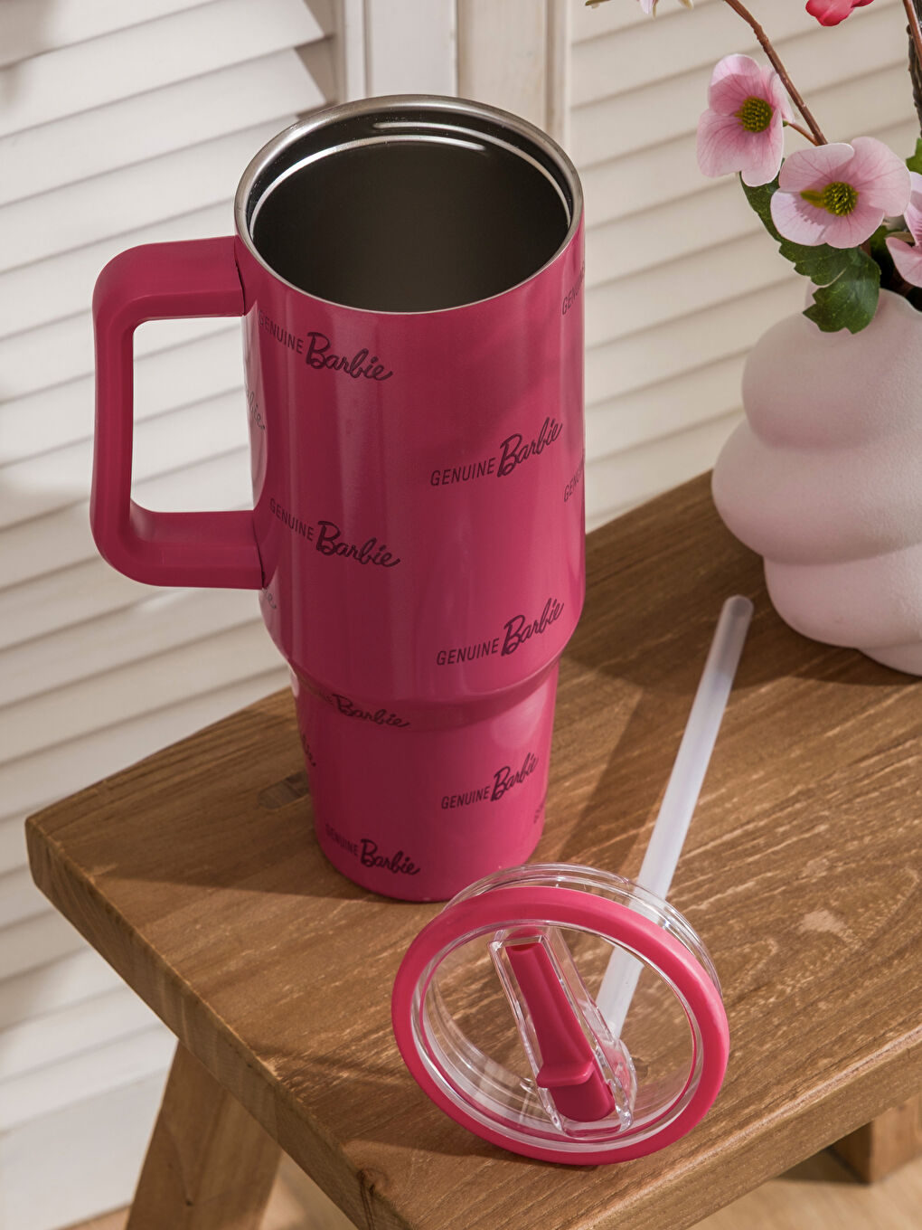 Karışık Barbie Baskılı Kulplu Termos Bardak 1200 ml-3