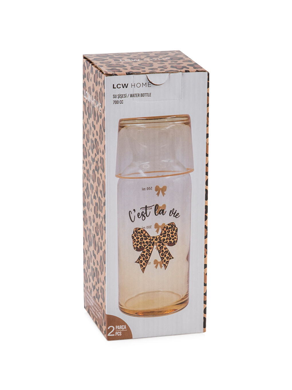 Karışık Fiyonk Baskılı Cam Baş Ucu Sürahisi 700 ml-5