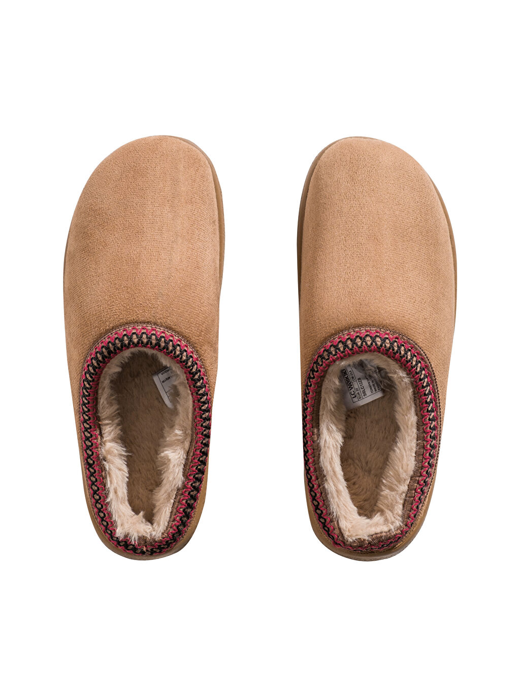 Bej İçi Kürklü Kadın Ev Terliği-5