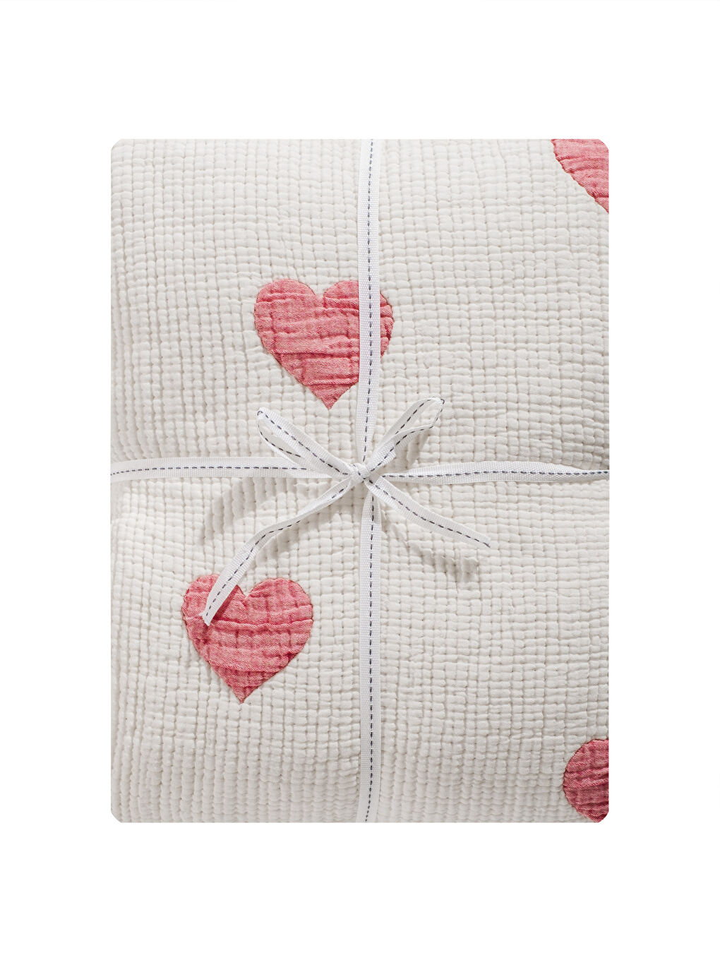 Karışık Kalp Desenli Tek Kişilik Yatak Örtüsü -4