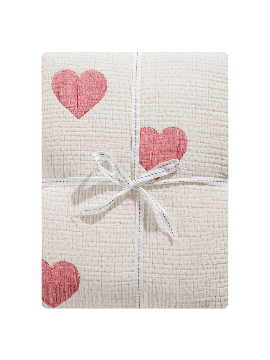 Karışık Kalp Desenli Çift Kişilik Yatak Örtüsü -4