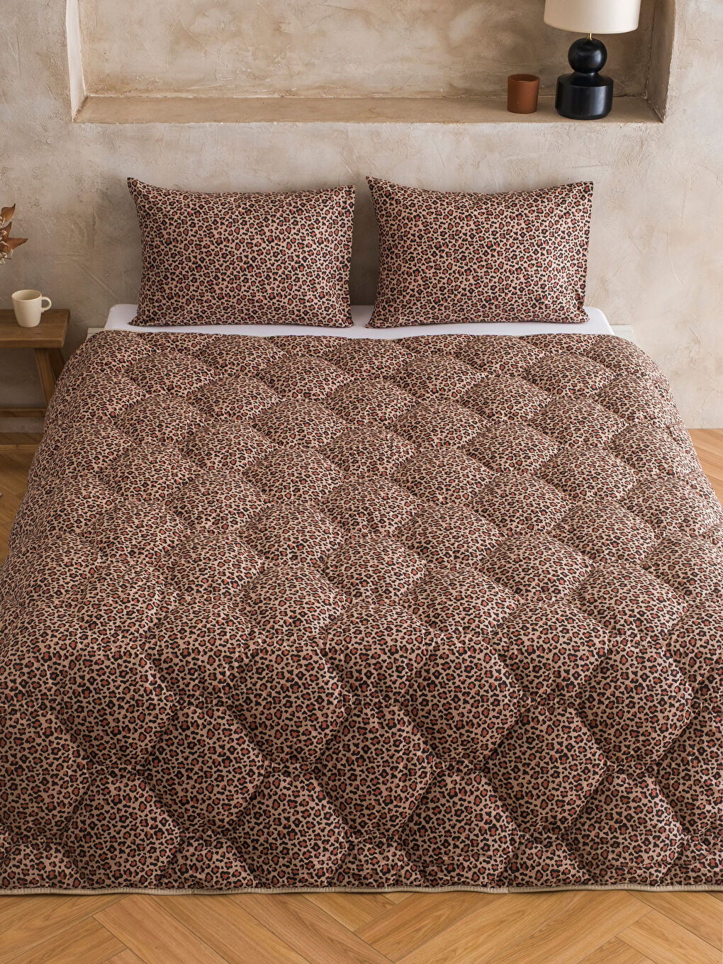 Karışık Leopar Desenli Çift Kişilik Yorgan Seti-1