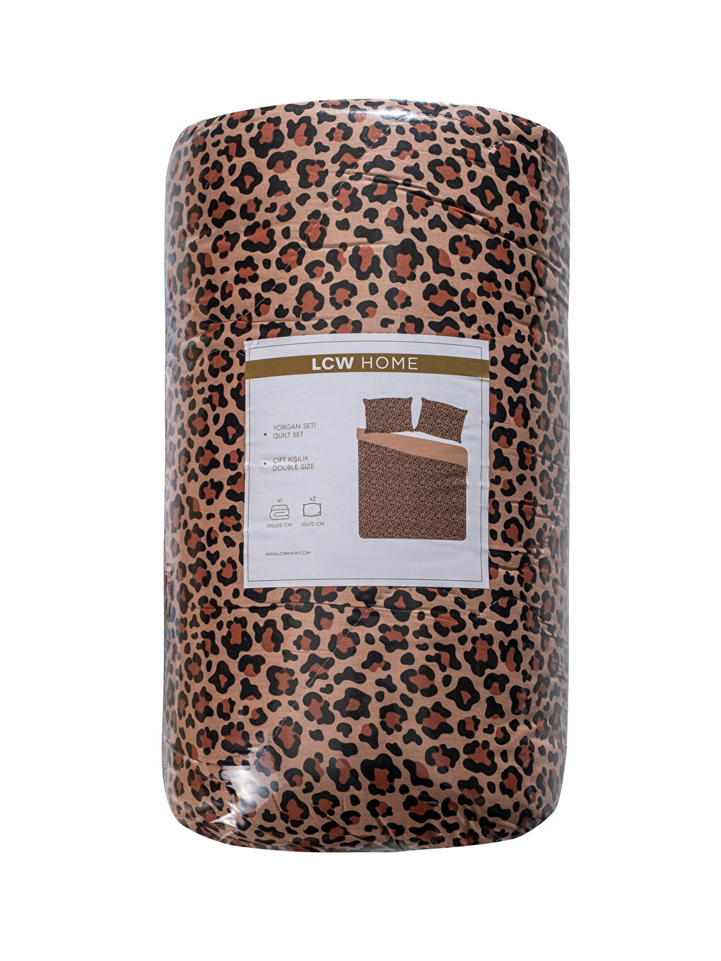 Karışık Leopar Desenli Çift Kişilik Yorgan Seti-5