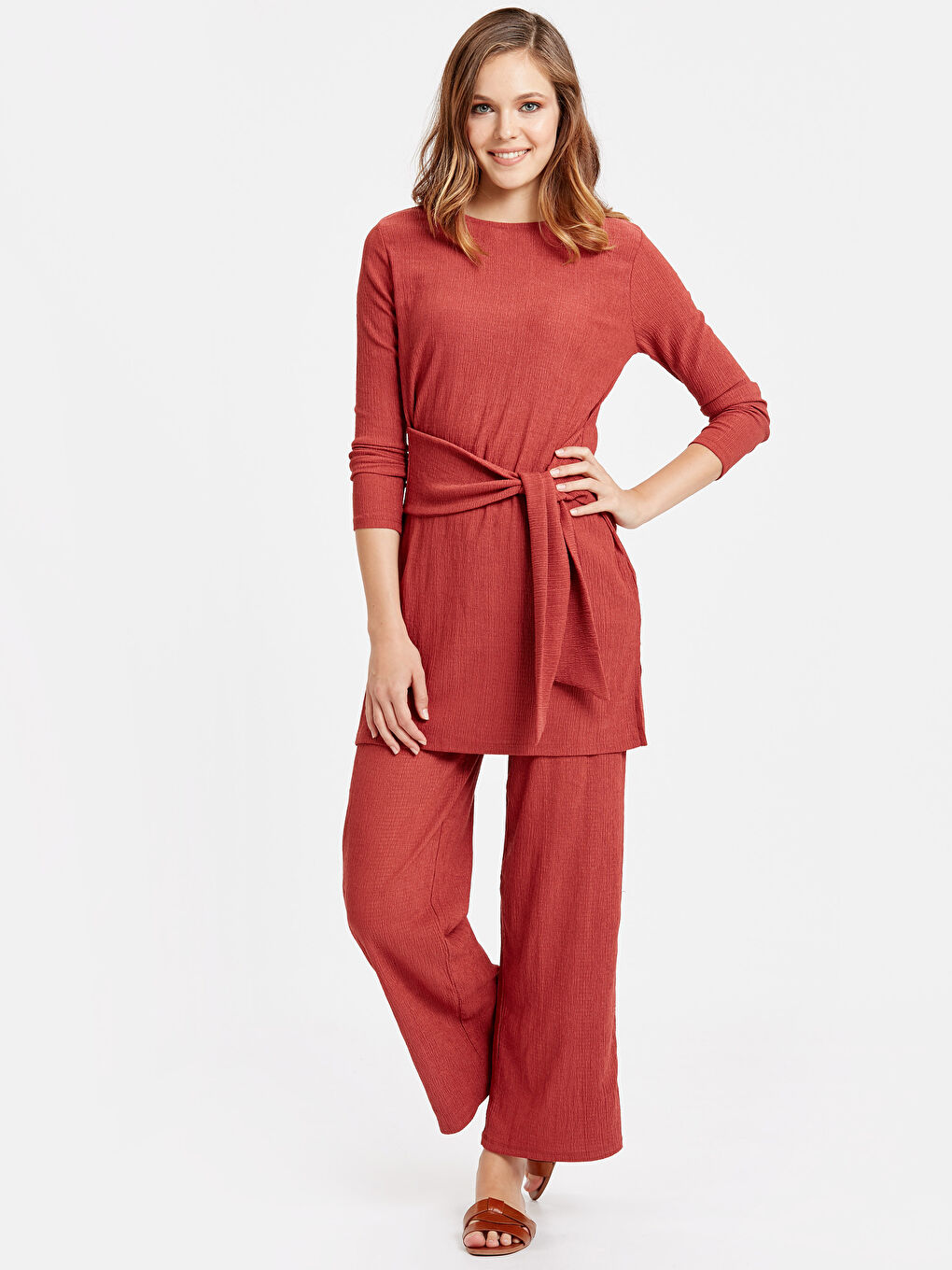 طقم تونيك وبنطلون كريب-3