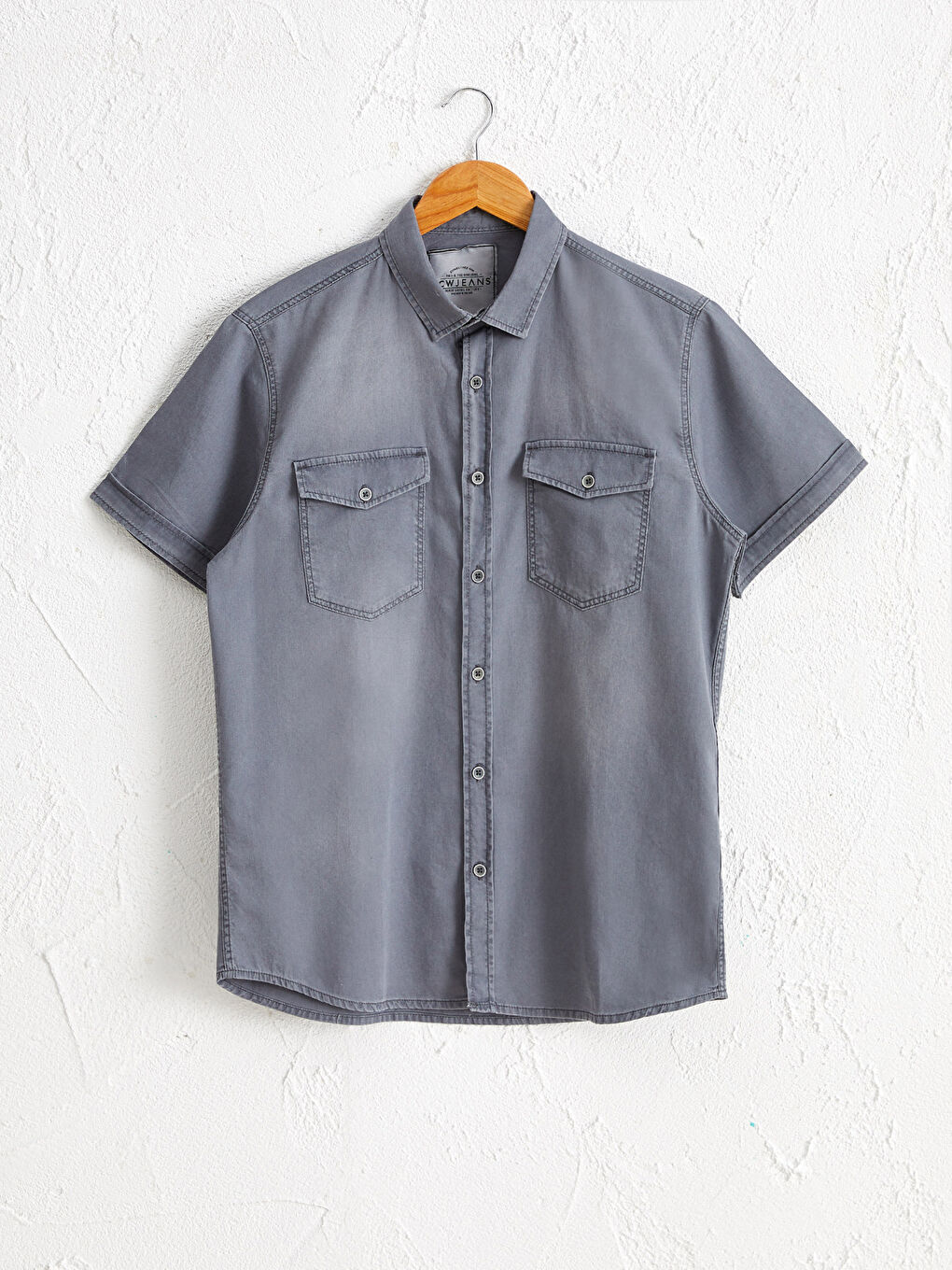 LCW Jeans Slim Fit Short Sleeve Jean Shirt -0S5090Z8-GRD