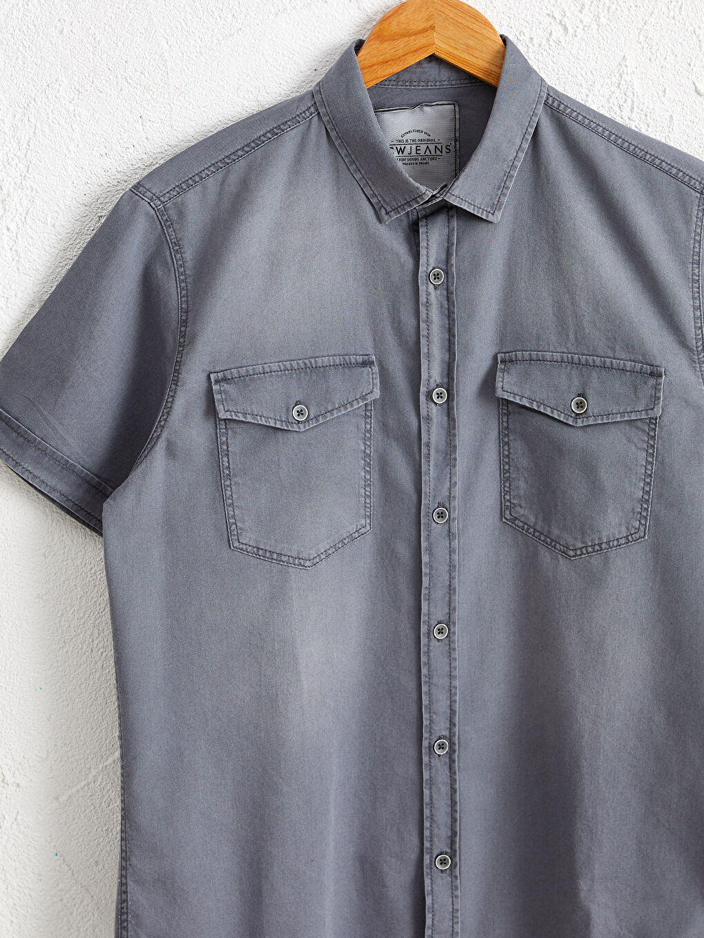 LCW Jeans Slim Fit Short Sleeve Jean Shirt -0S5090Z8-GRD
