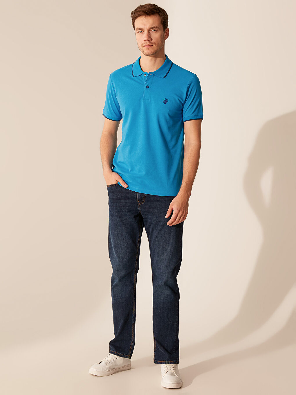 Mavi Polo Yaka Basic Pike Tişört