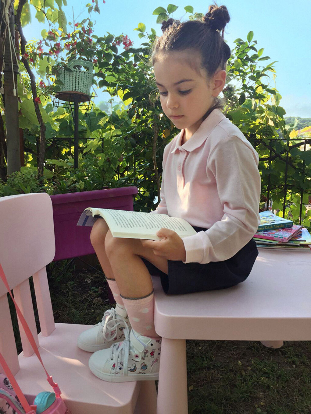 Girl's Polo Neck Basic Cotton T-Shirt