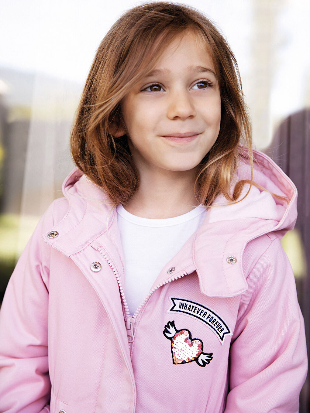 Manteau Court à Capuche pour Fille-1