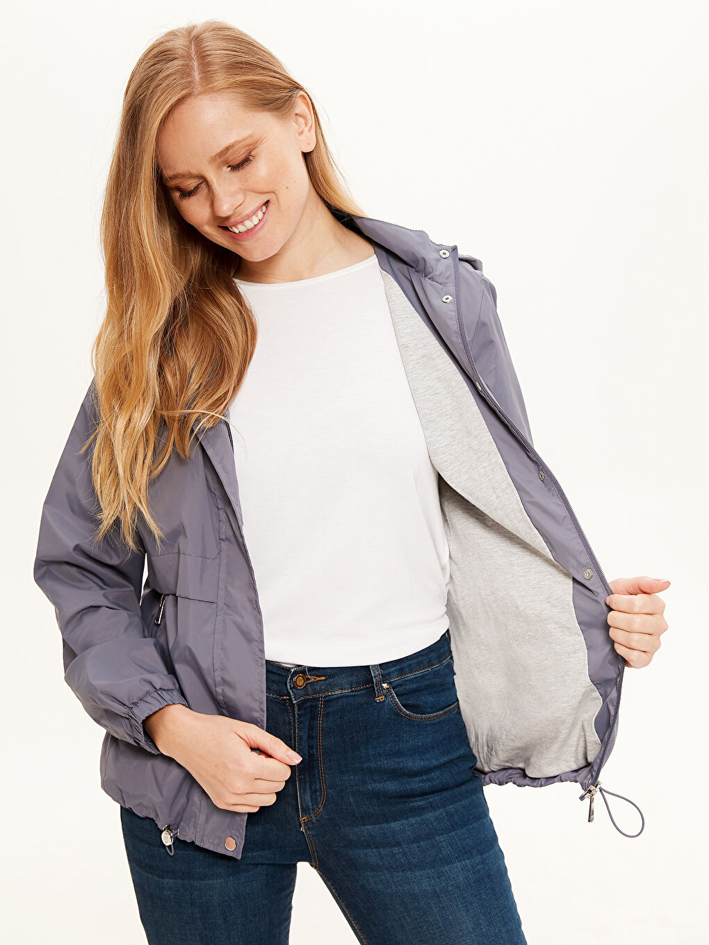 LCWAIKIKI Classic Woman GREY Raincoat -0W0057Z8-ENC