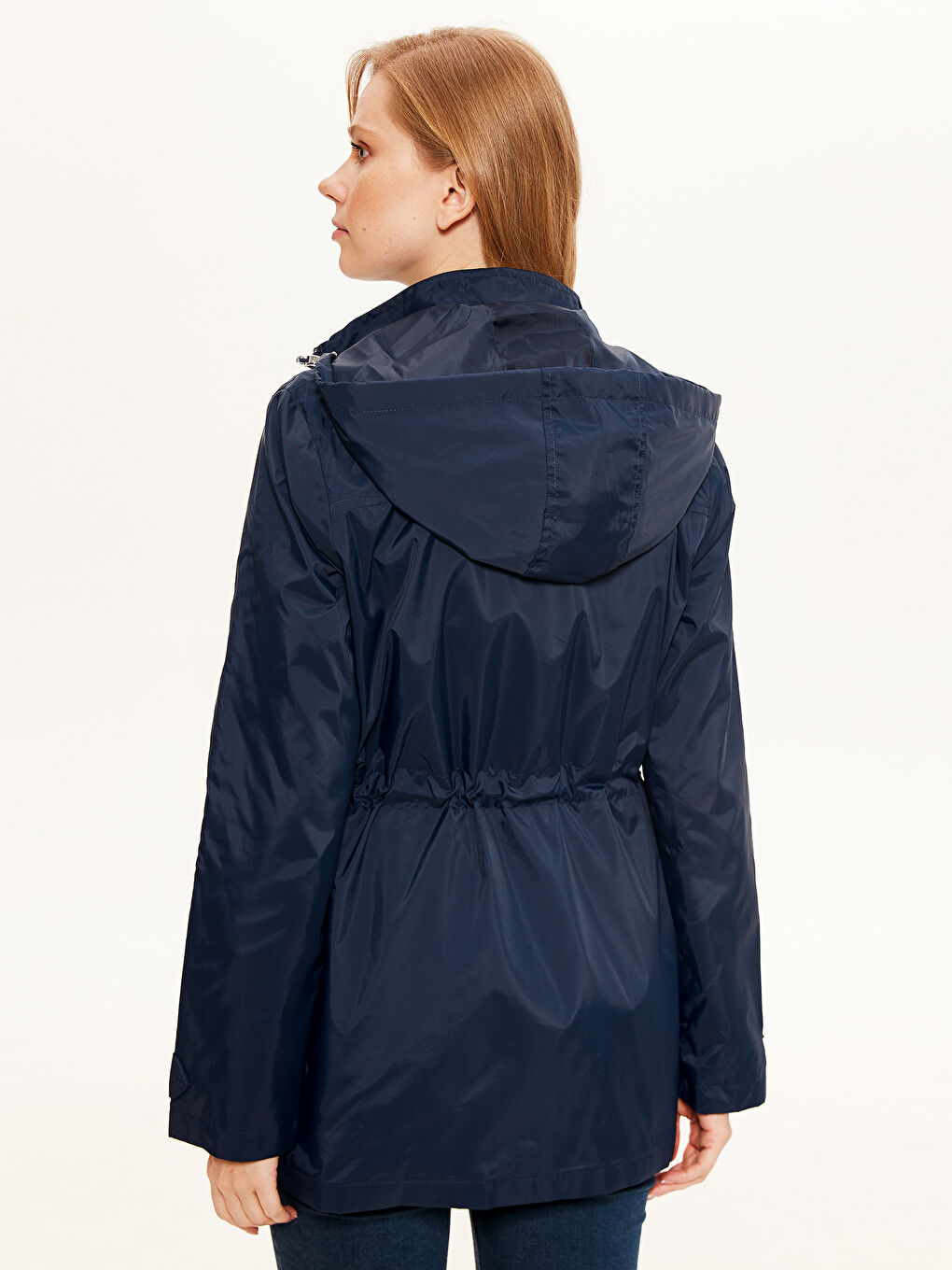 Woman NAVY Raincoat-3
