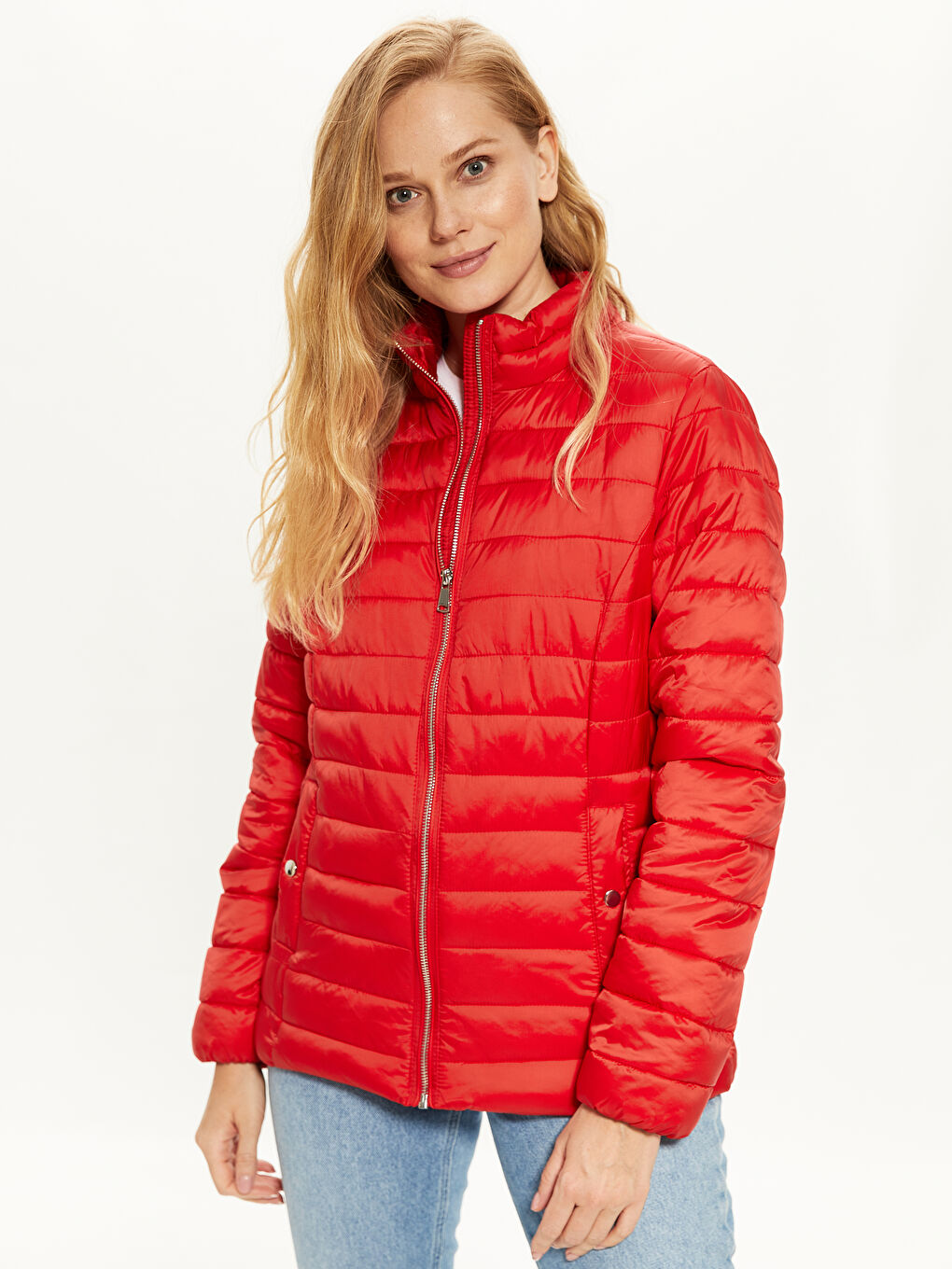 Пуховик с воротником-трубой-2