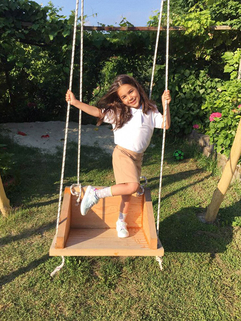 Bej Basic Gabardin Kız Çocuk Şort Etek-3