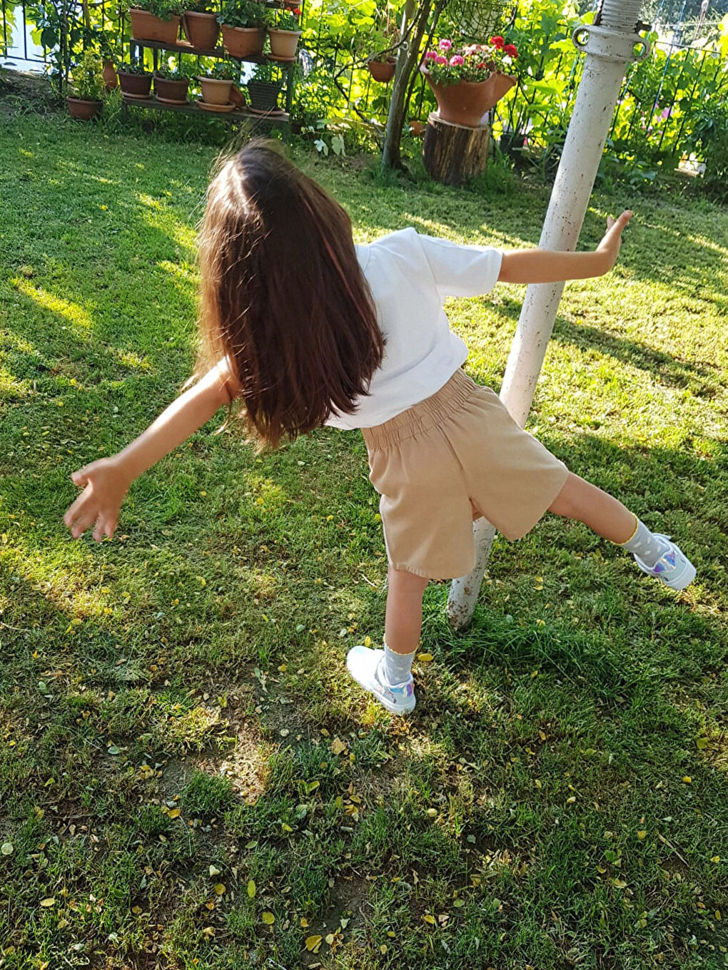 Bej Basic Gabardin Kız Çocuk Şort Etek-4