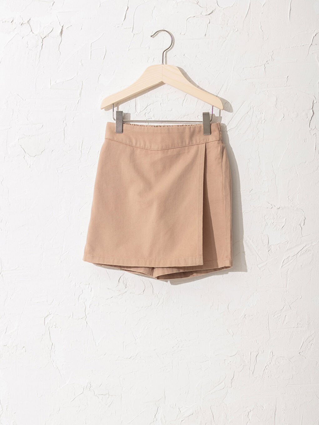 Bej Basic Gabardin Kız Çocuk Şort Etek