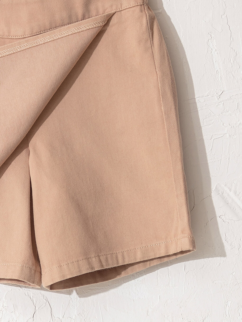 Bej Basic Gabardin Kız Çocuk Şort Etek-2