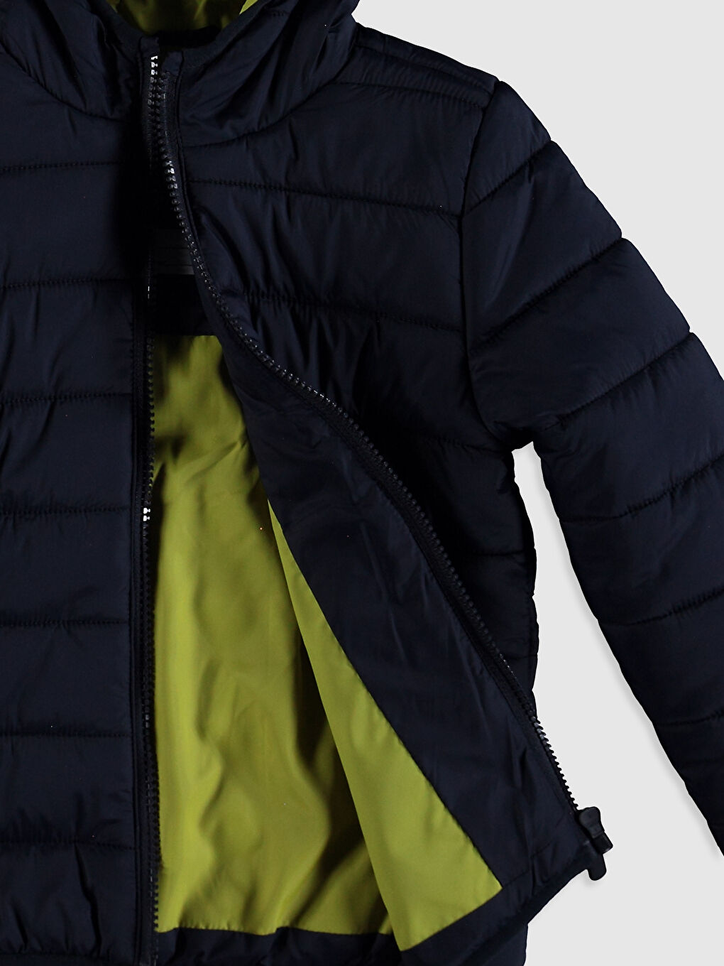 Lacivert Erkek Çocuk Kapüşonlu Şişme Mont-2