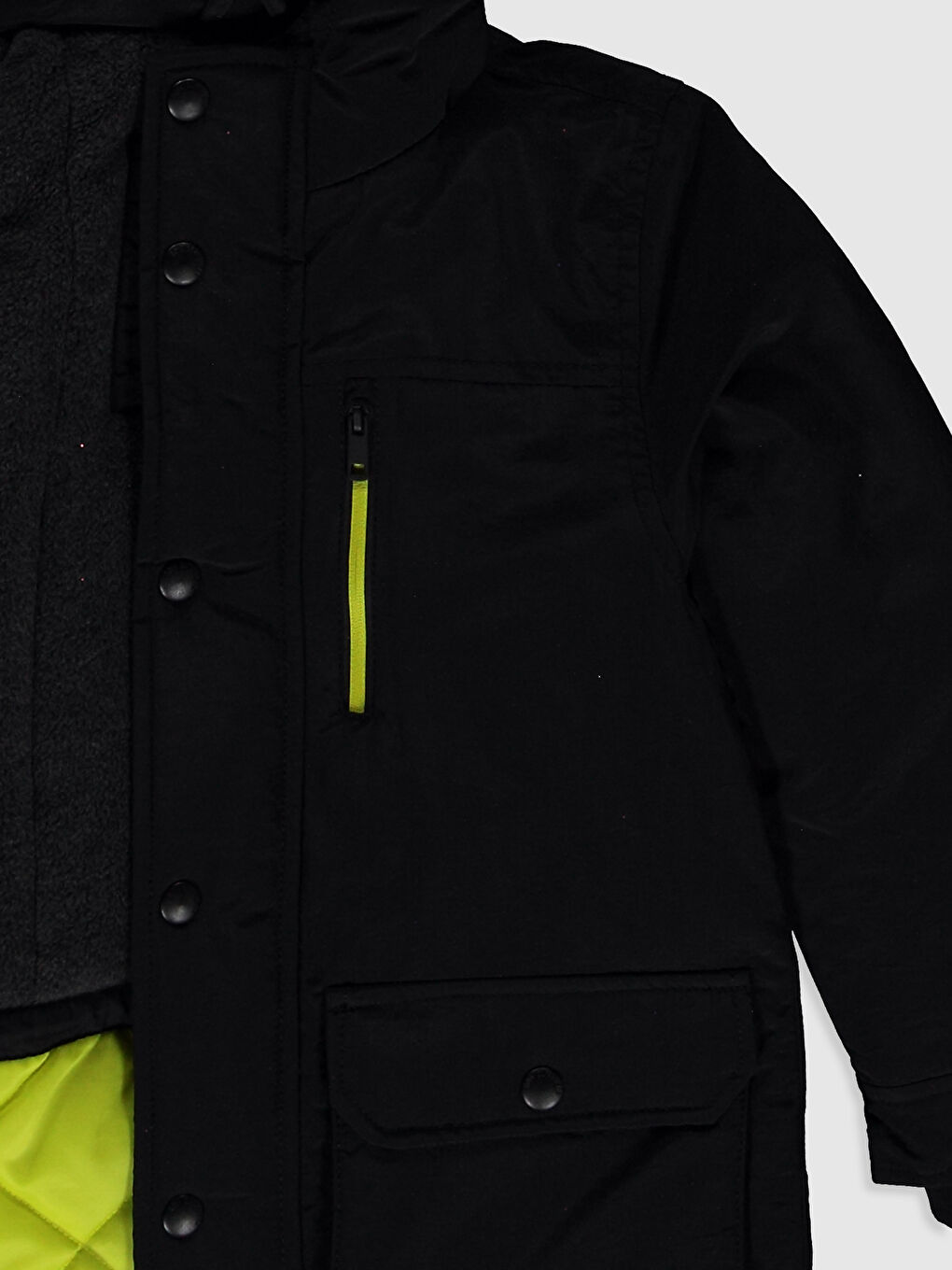 Boy's Heavy Short Coat with Hood-2