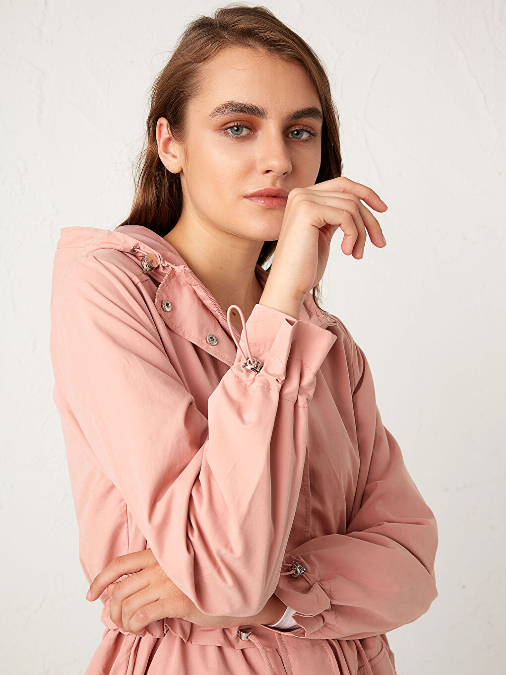 Shirred Waist Lightweight Short Coat-2