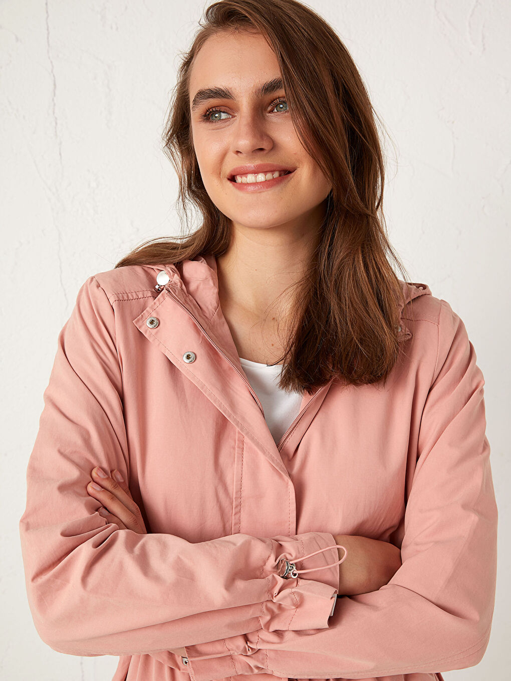 Shirred Waist Lightweight Short Coat-3