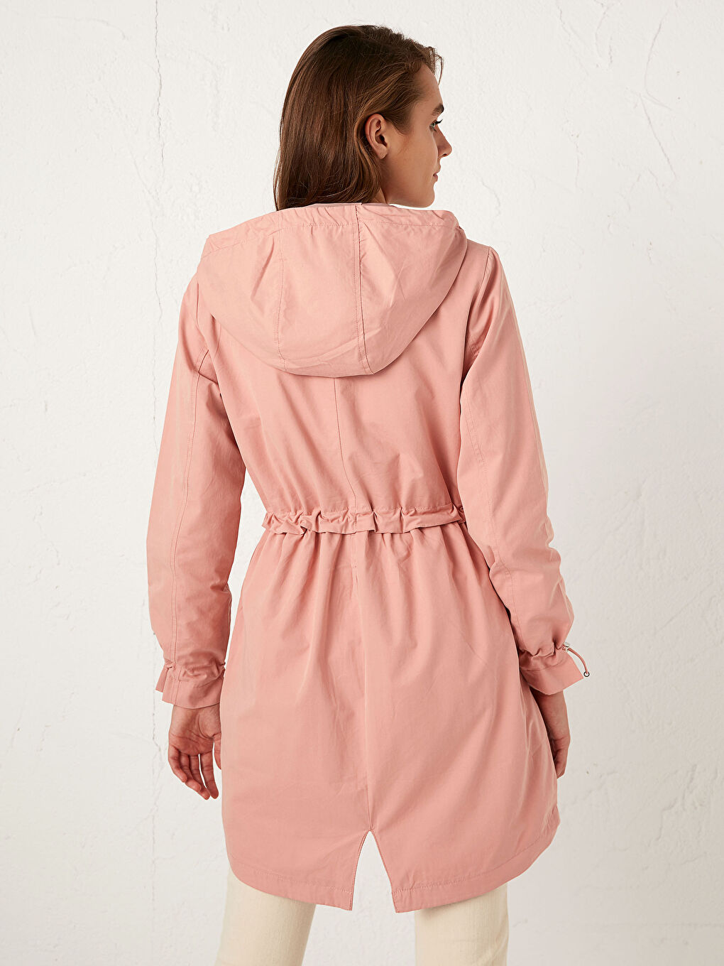 Shirred Waist Lightweight Short Coat-4