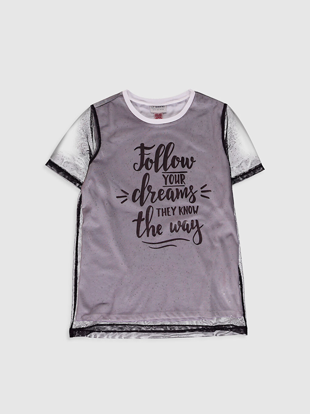 Mor Kız Çocuk Baskılı Tişört