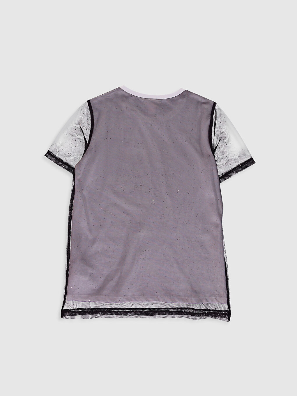 Mor Kız Çocuk Baskılı Tişört-1