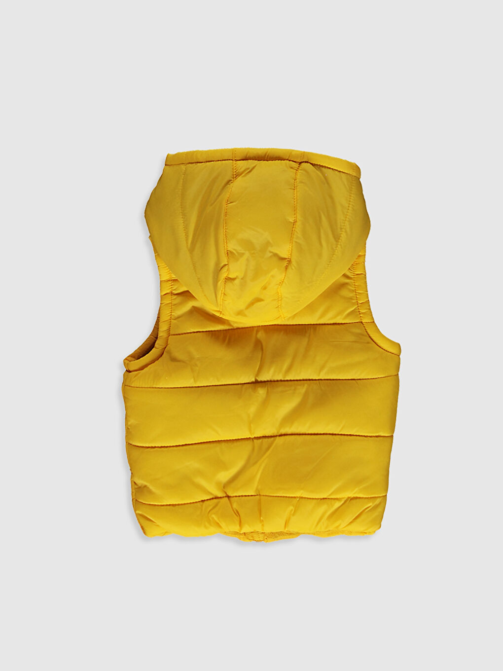 Sarı Erkek Bebek Kapüşonlu Fermuarlı Yelek-1