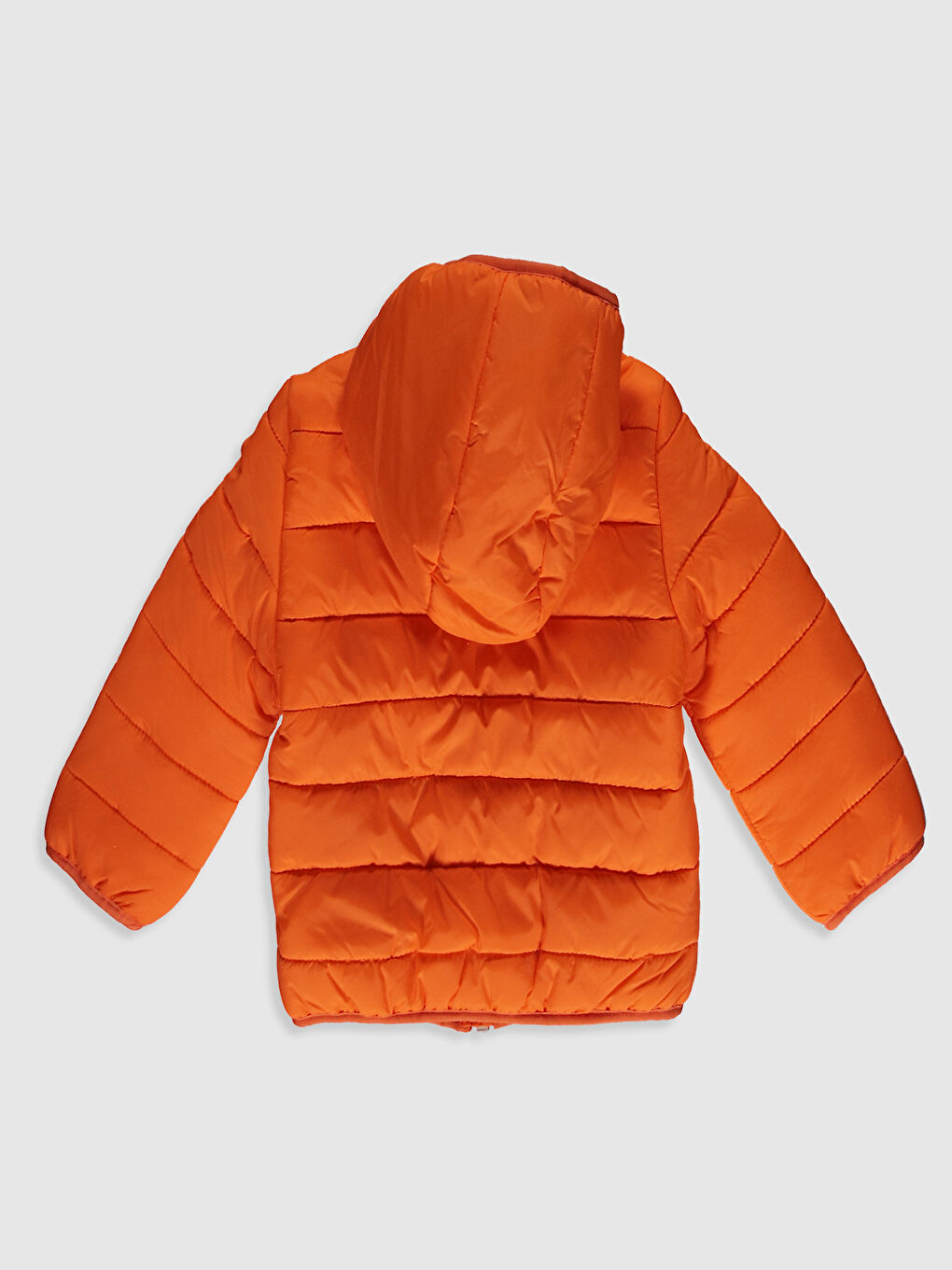 Turuncu Erkek Bebek Kapüşonlu Fermuarlı Mont-4